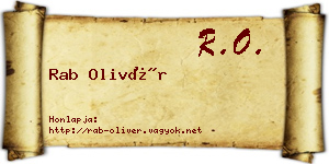 Rab Olivér névjegykártya